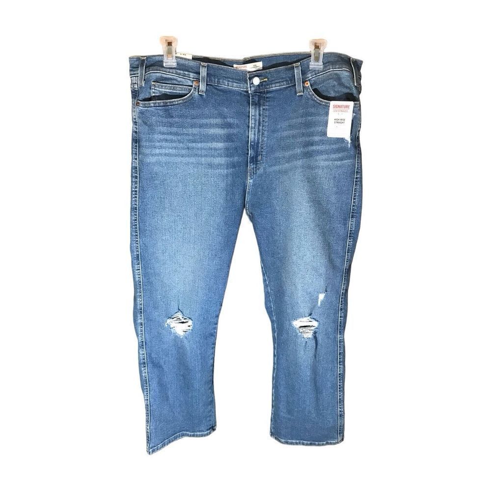 Levi’s Women's Plus SZ 22/36 straight leg Denim Blue Jeans high rise New w/tags